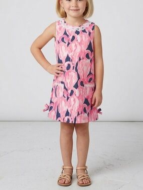 Lilly Pulitzer Girls High Tide Via Amor Flamingos Shift Dress